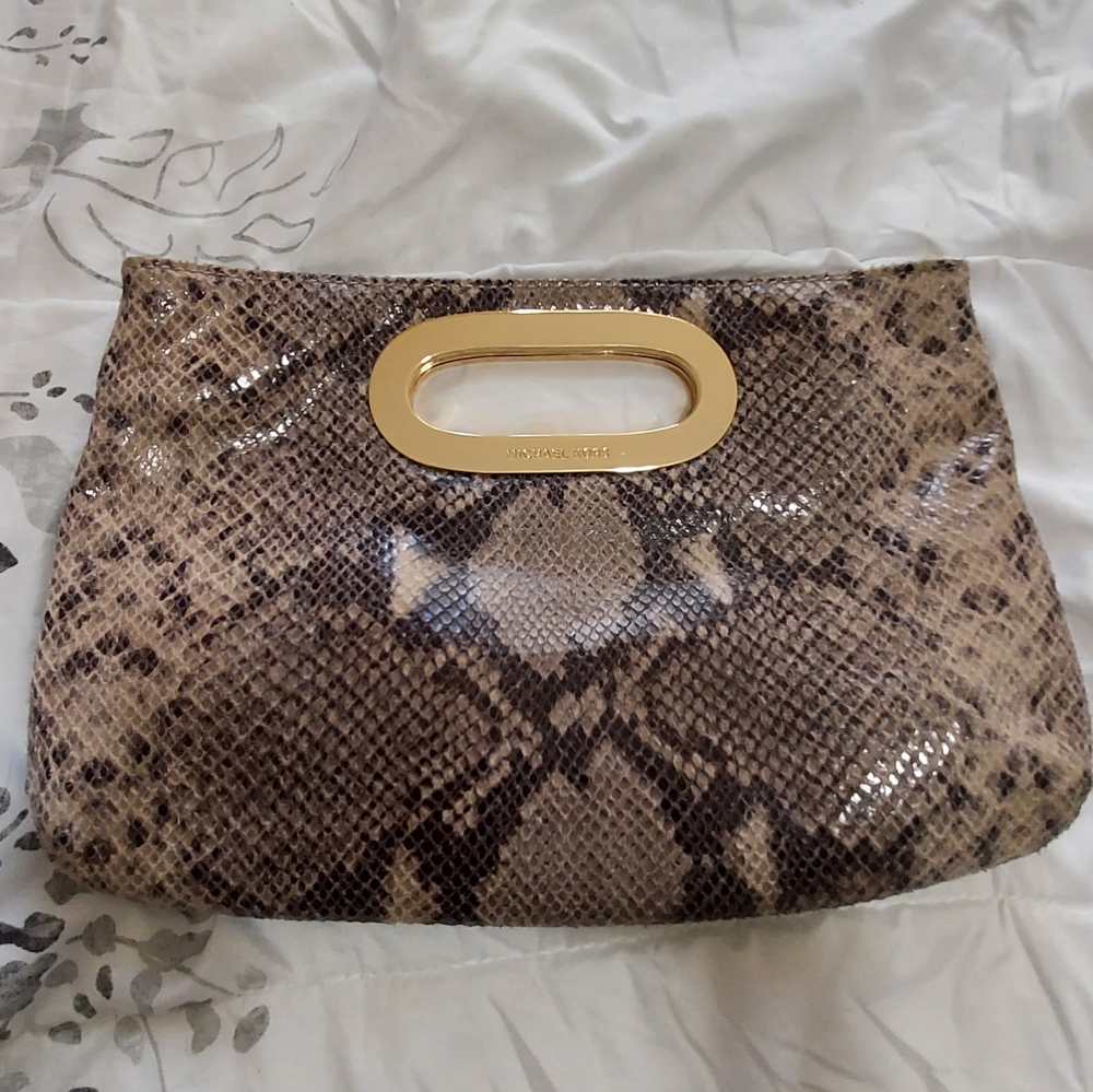 Michael Kors snake print clutch